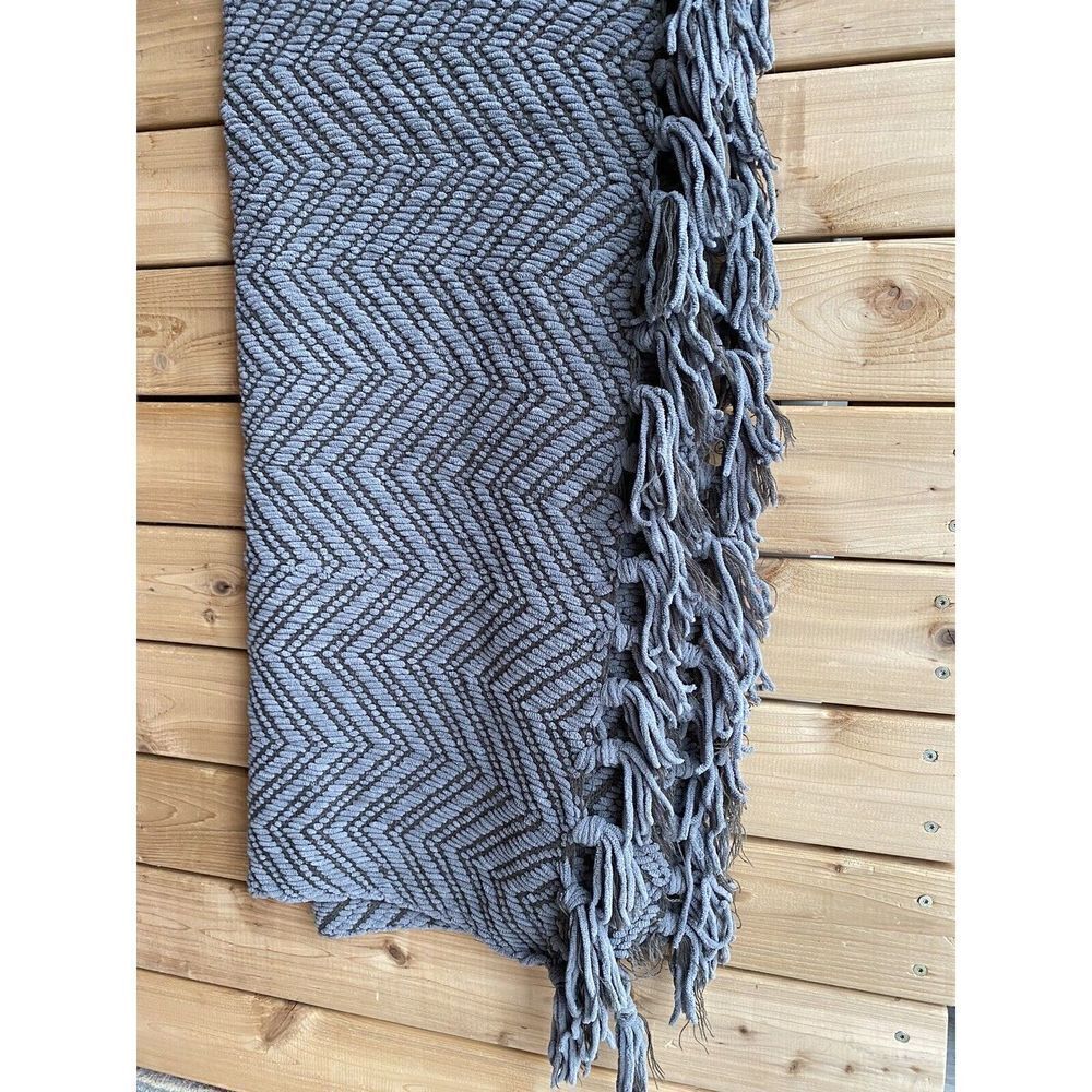 Threshold Throw Blanket With Fringing - Picture 3 of 5